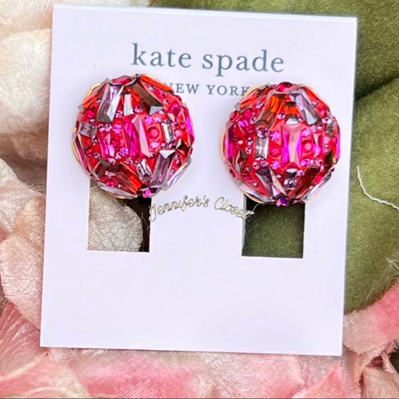 NWT ♠️ Kate Spade Crystal Cluster Clip Post Earrings - Picture 6 of 7